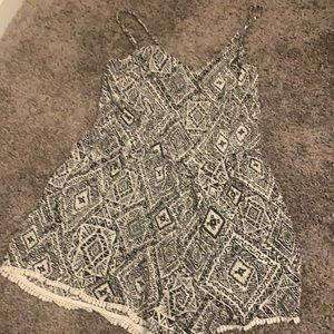 Aeropostale Black & White Tribal Print Romper